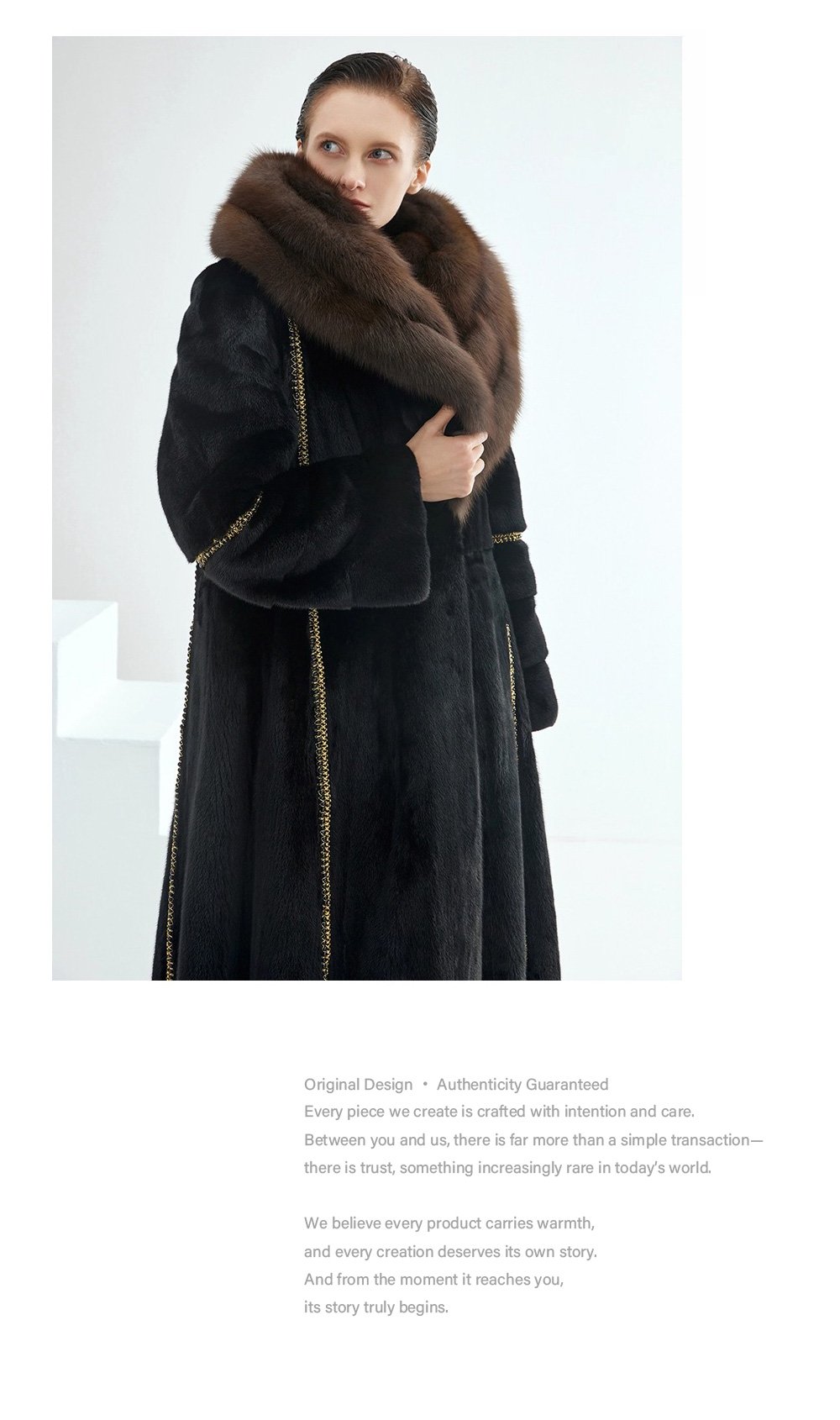 original imported bestselling mink fur coat for women — full pelt long style with large fur collar, new winter collection