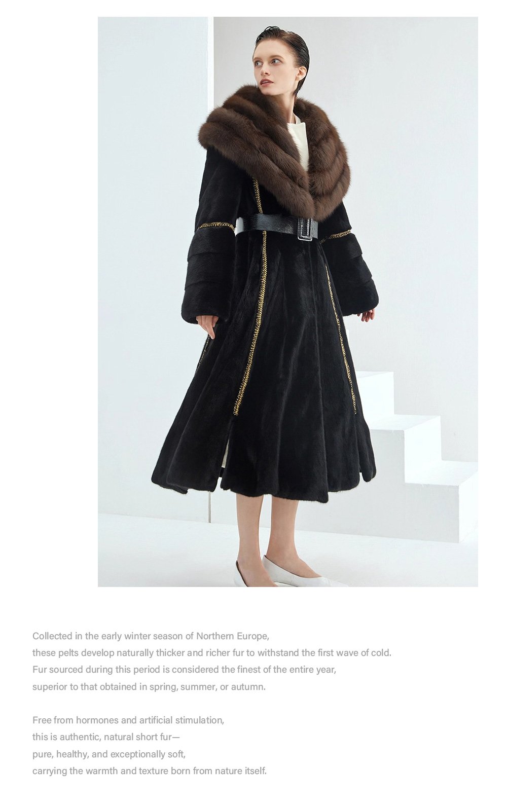 original imported bestselling mink fur coat for women — full pelt long style with large fur collar, new winter collection