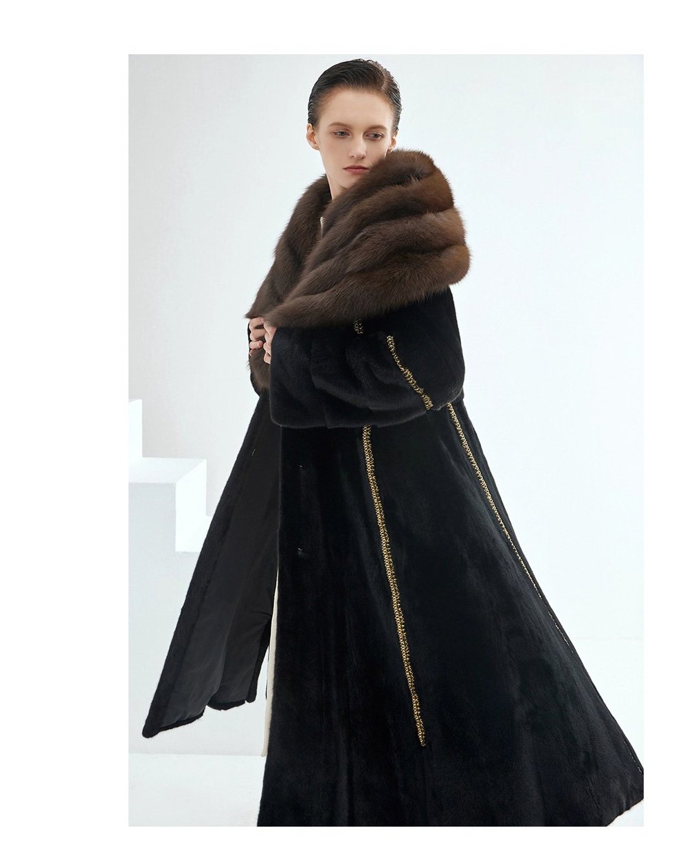 original imported bestselling mink fur coat for women — full pelt long style with large fur collar, new winter collection