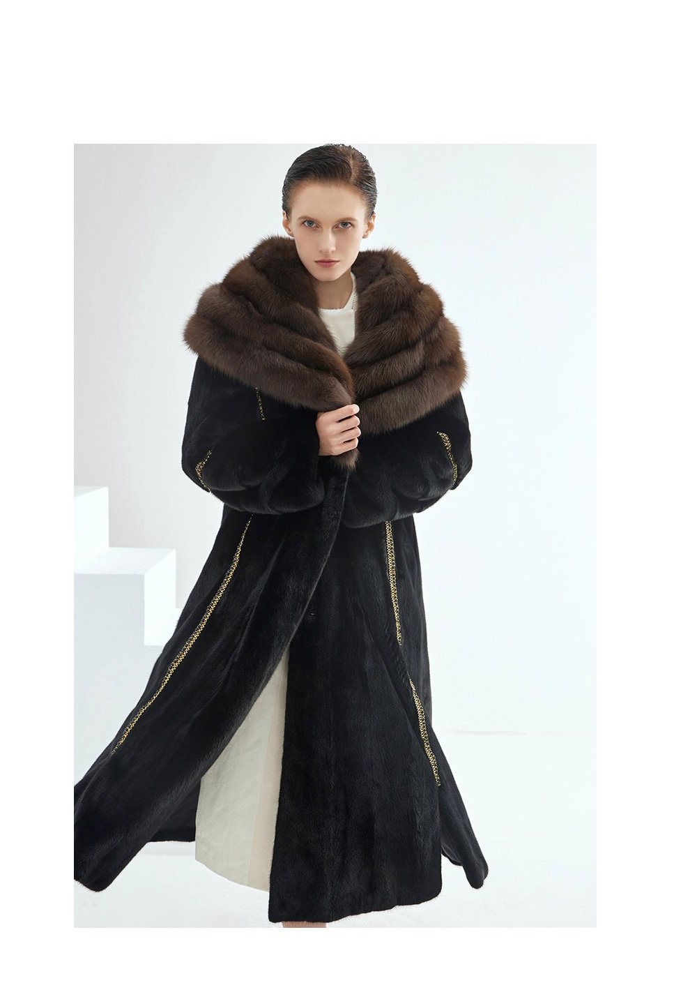 original imported bestselling mink fur coat for women — full pelt long style with large fur collar, new winter collection