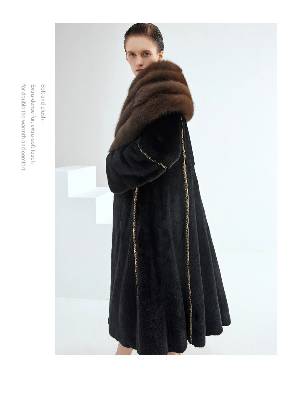 original imported bestselling mink fur coat for women — full pelt long style with large fur collar, new winter collection