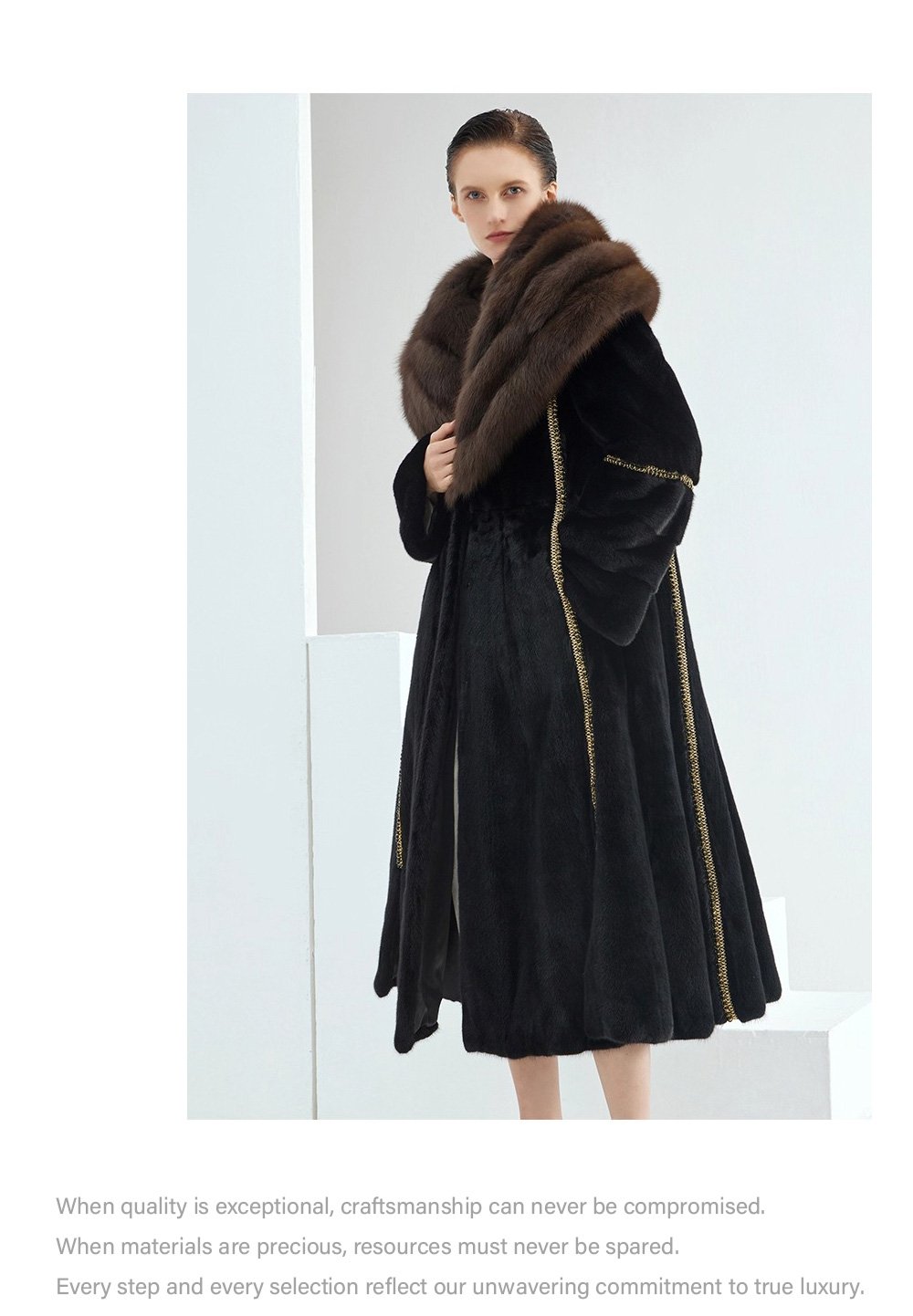 original imported bestselling mink fur coat for women — full pelt long style with large fur collar, new winter collection