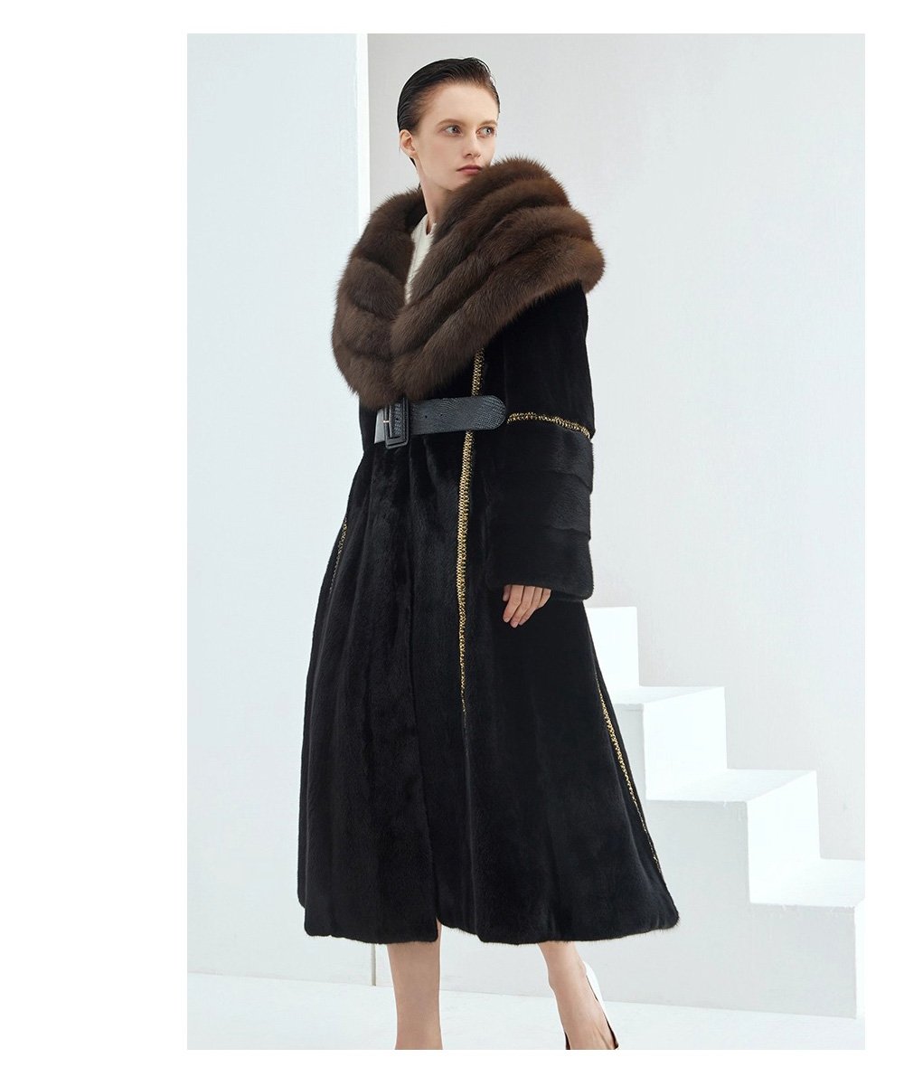 original imported bestselling mink fur coat for women — full pelt long style with large fur collar, new winter collection