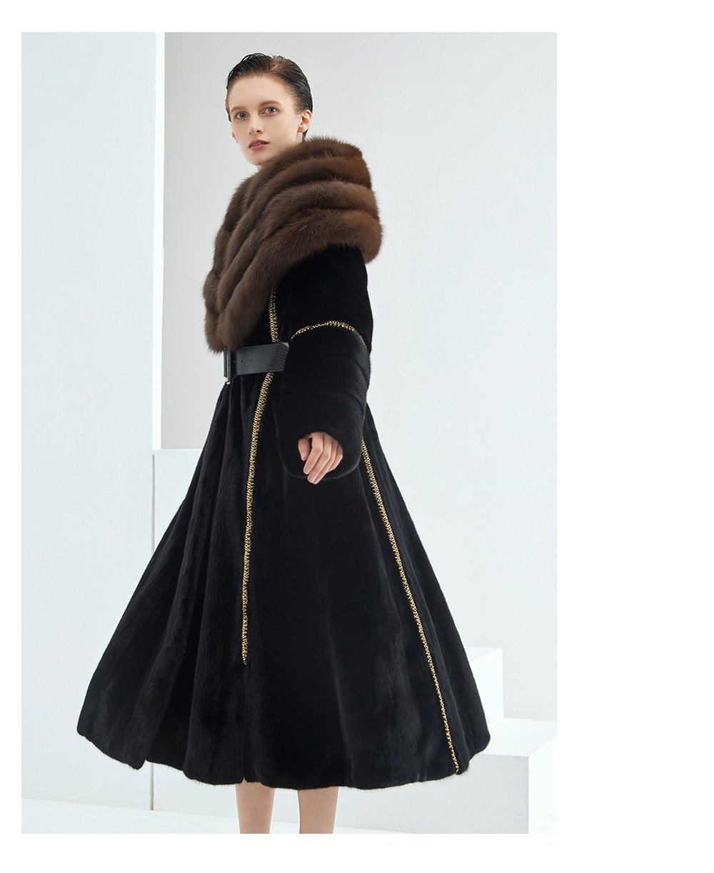 original imported bestselling mink fur coat for women — full pelt long style with large fur collar, new winter collection