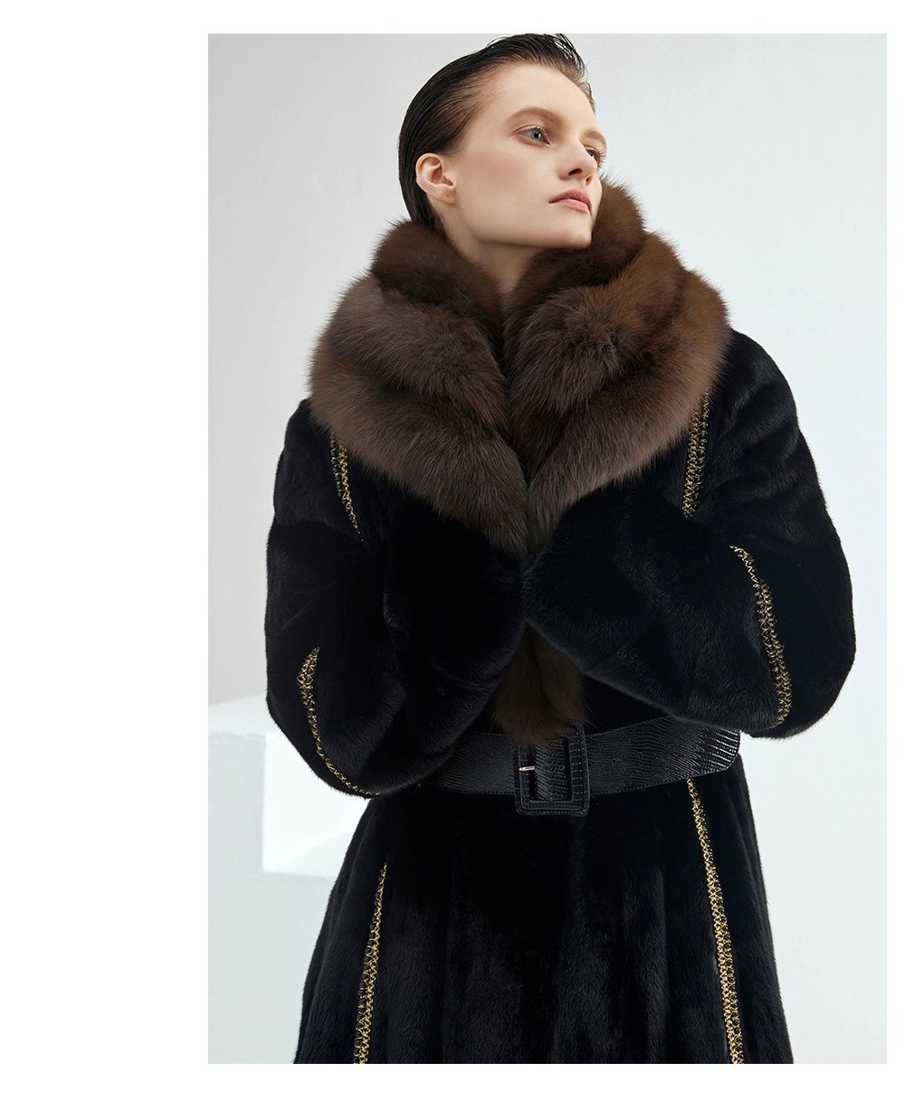 original imported bestselling mink fur coat for women — full pelt long style with large fur collar, new winter collection