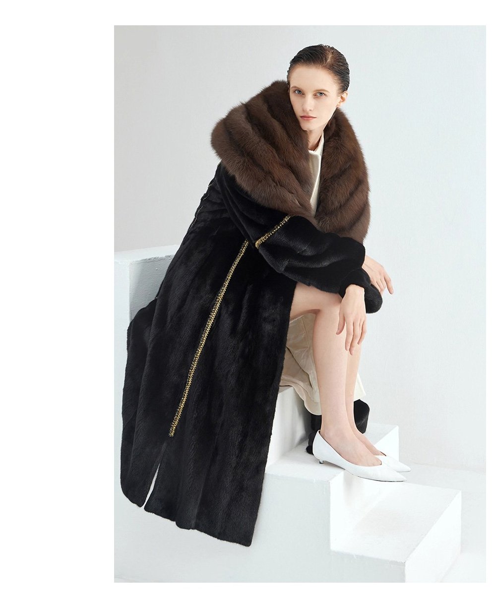 original imported bestselling mink fur coat for women — full pelt long style with large fur collar, new winter collection