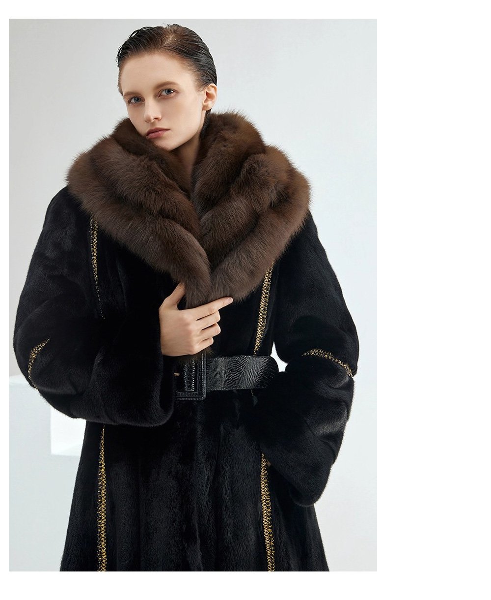 original imported bestselling mink fur coat for women — full pelt long style with large fur collar, new winter collection