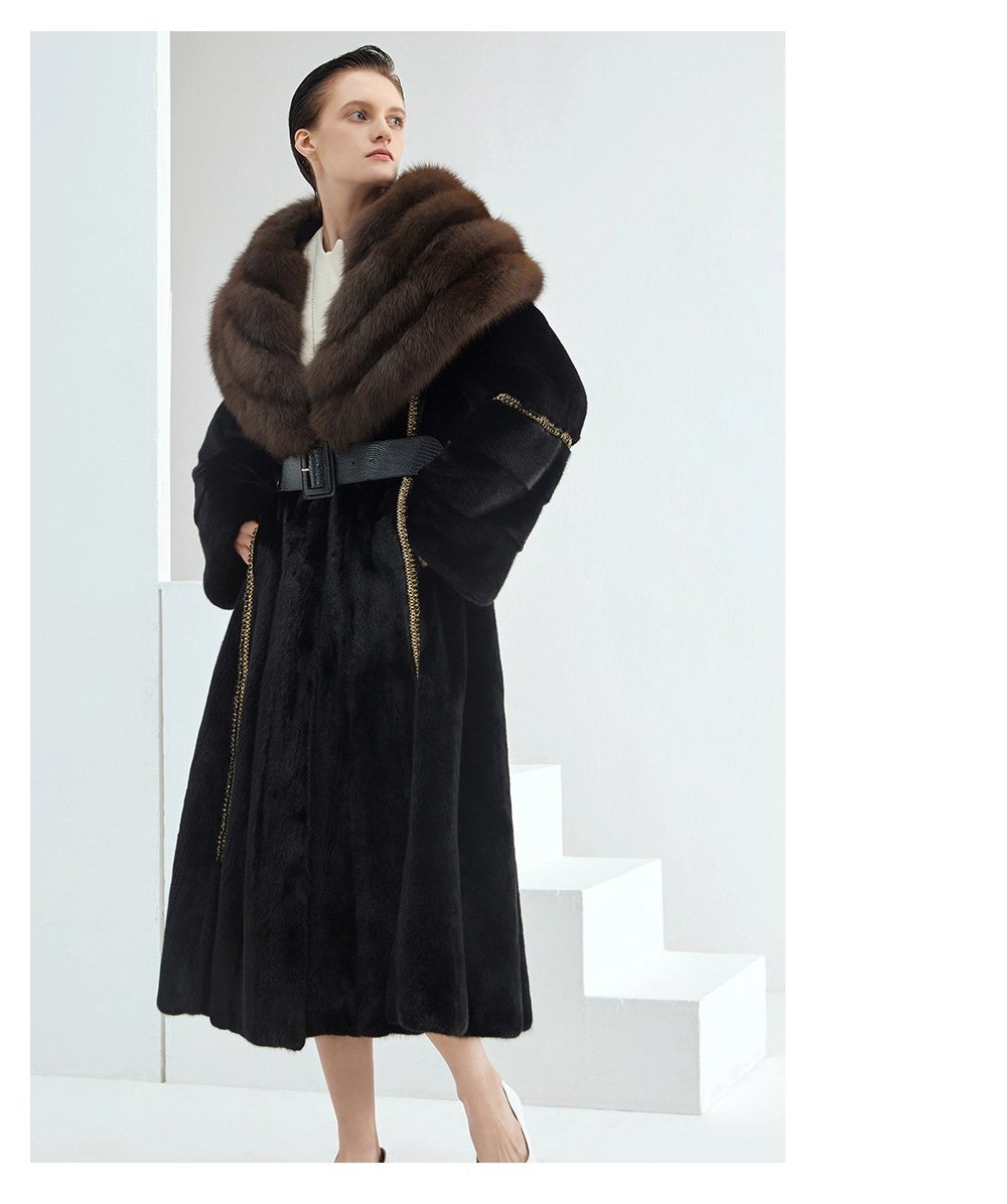 original imported bestselling mink fur coat for women — full pelt long style with large fur collar, new winter collection