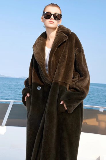original imported mink fur coat for women — fashion teddy style, full pelt design, 2025 new winter collection