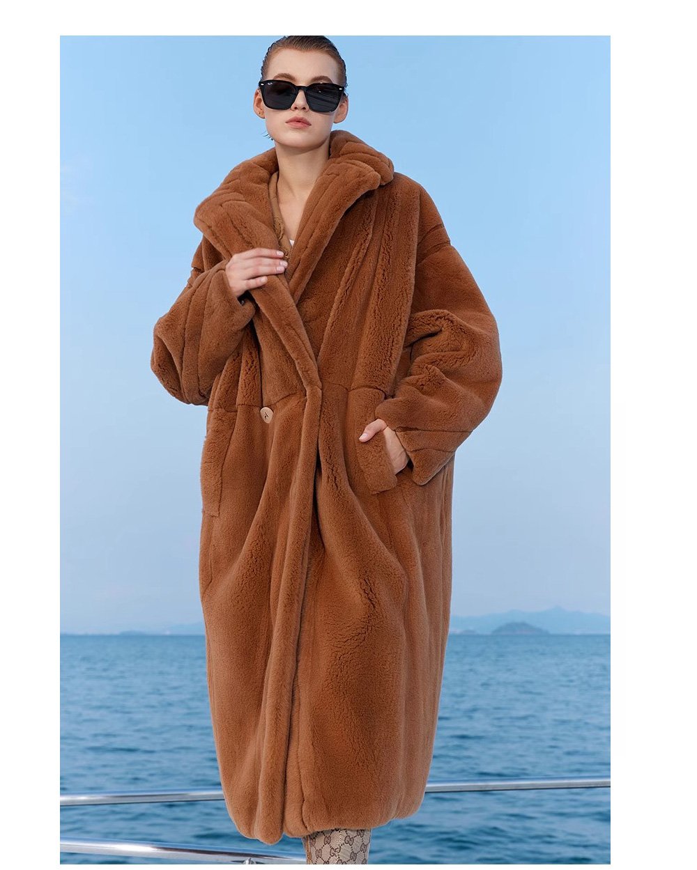 original imported mink fur coat for women — fashion teddy style, full pelt design, 2025 new winter collection