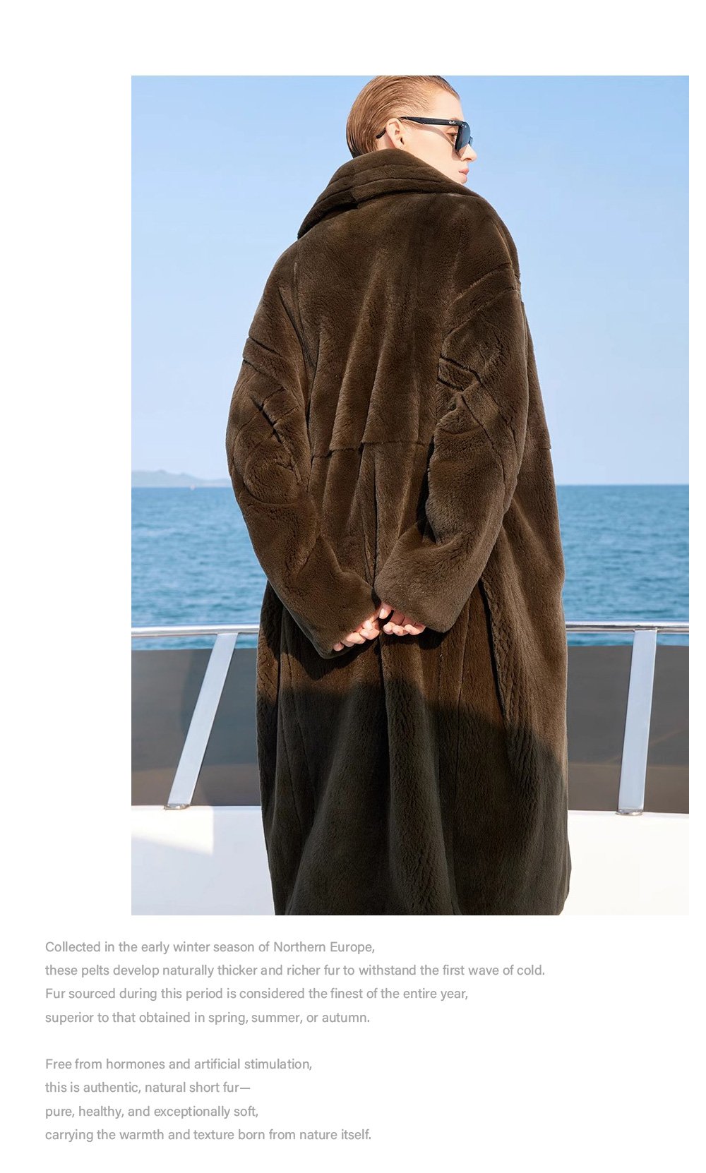 original imported mink fur coat for women — fashion teddy style, full pelt design, 2025 new winter collection