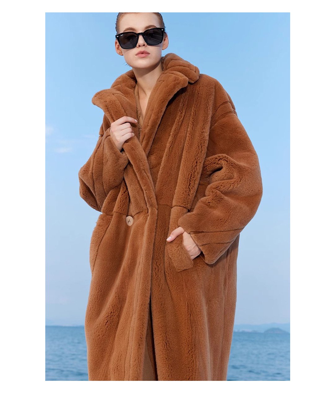 original imported mink fur coat for women — fashion teddy style, full pelt design, 2025 new winter collection