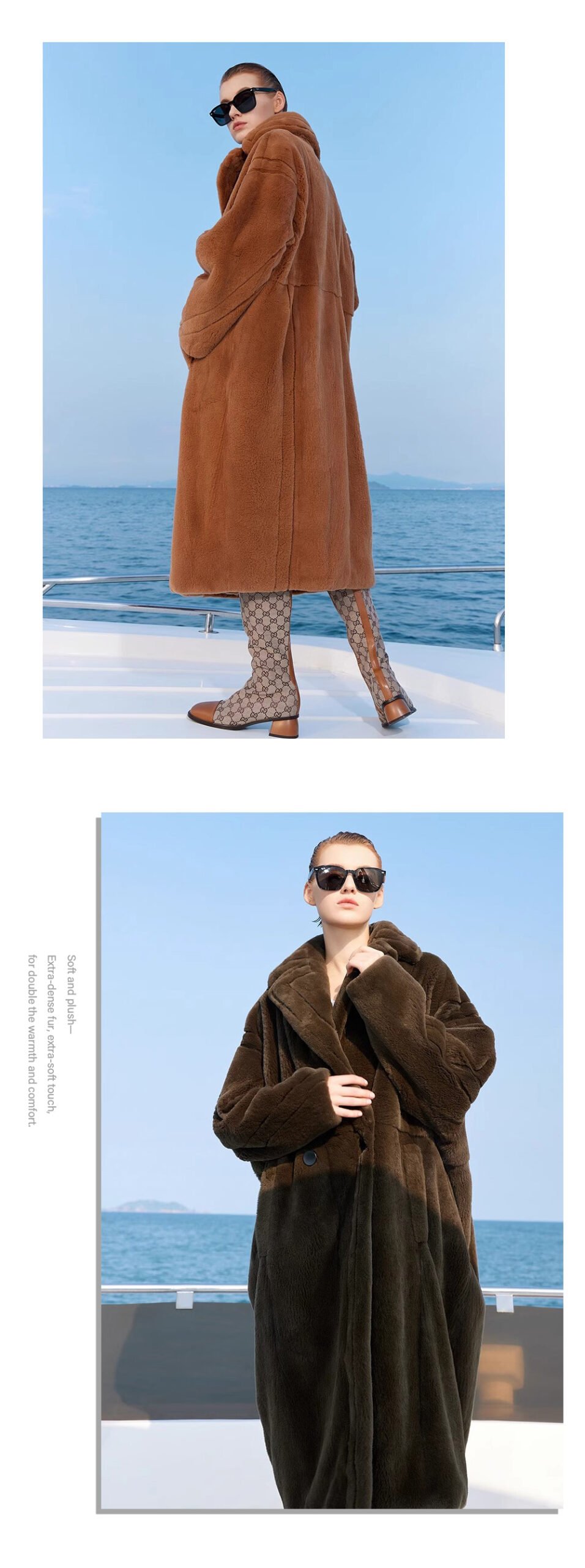 original imported mink fur coat for women — fashion teddy style, full pelt design, 2025 new winter collection