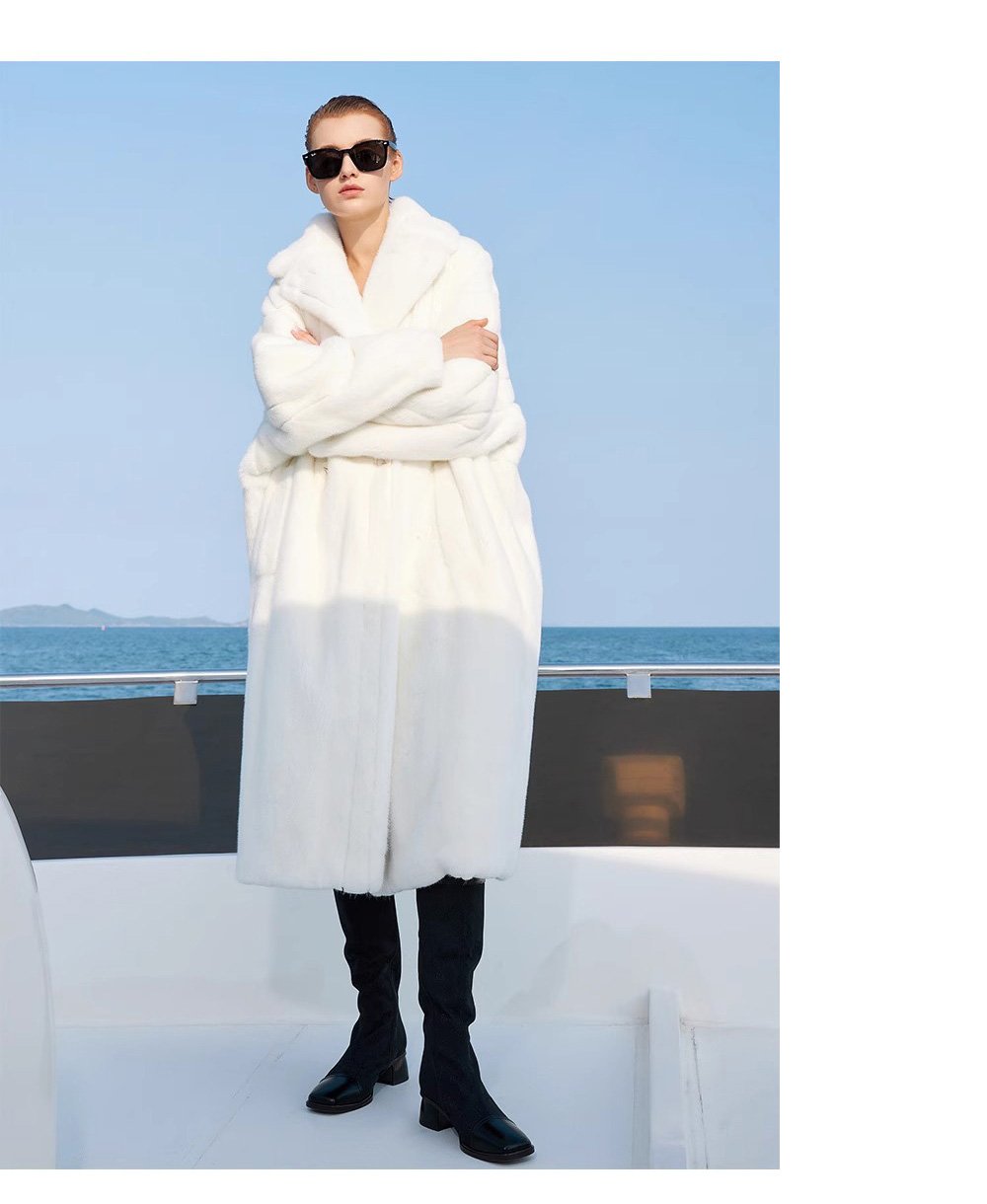 original imported mink fur coat for women — fashion teddy style, full pelt design, 2025 new winter collection