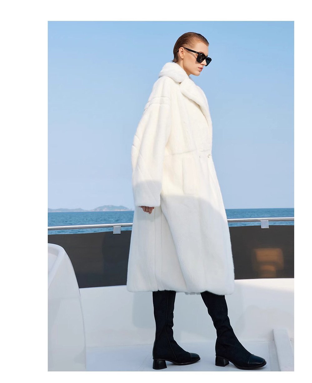 original imported mink fur coat for women — fashion teddy style, full pelt design, 2025 new winter collection