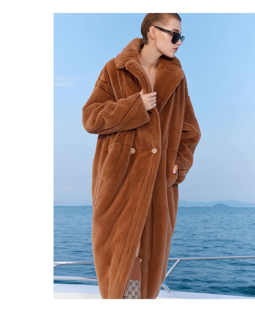 original imported mink fur coat for women — fashion teddy style, full pelt design, 2025 new winter collection