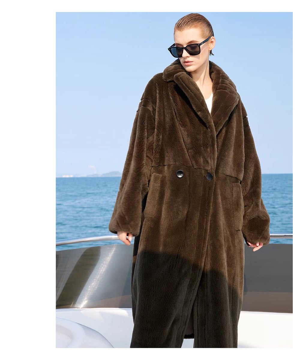 original imported mink fur coat for women — fashion teddy style, full pelt design, 2025 new winter collection
