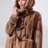 original imported velvet mink fur coat for women — full pelt hooded long winter coat, new arrival
