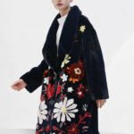 high quality designer style imported full pelt long mink fur coat — luxury floral inlay, 2025 new arrival