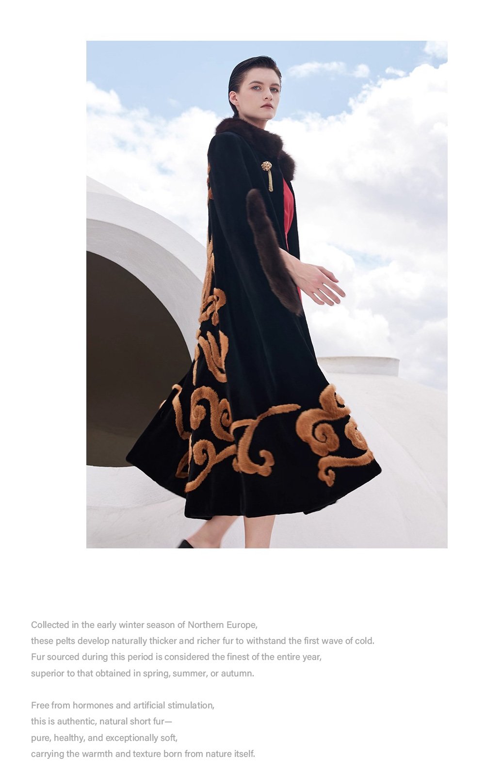 original “opulent elegance” mink fur coat for women — extra long length, oversized shawl collar, heavy craftsmanship fur outerwear