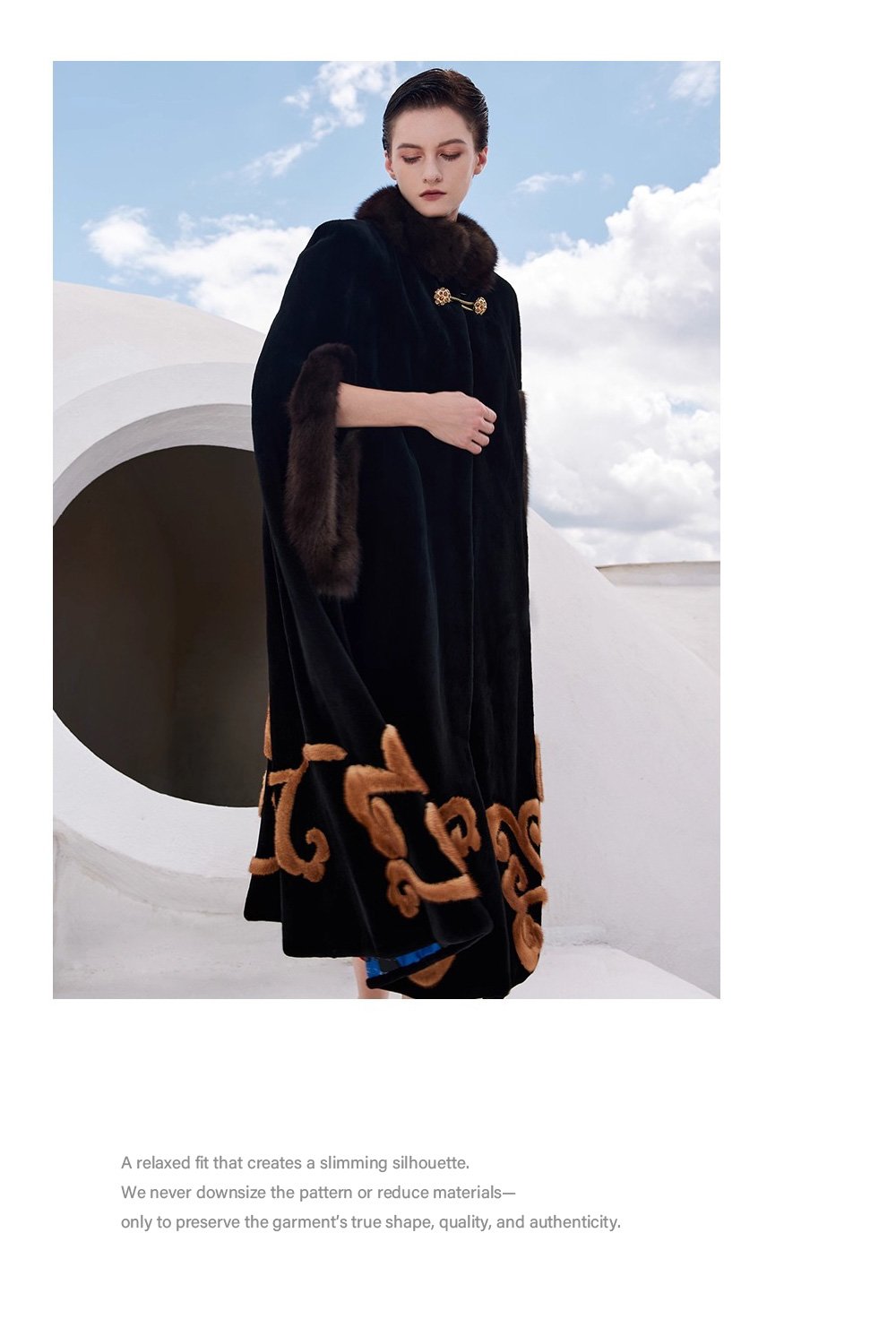 original “opulent elegance” mink fur coat for women — extra long length, oversized shawl collar, heavy craftsmanship fur outerwear