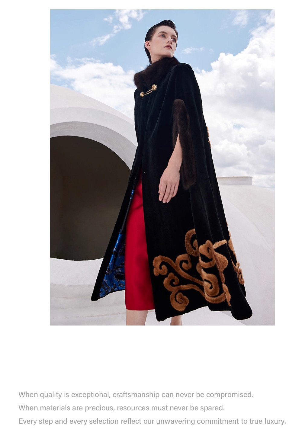 original “opulent elegance” mink fur coat for women — extra long length, oversized shawl collar, heavy craftsmanship fur outerwear