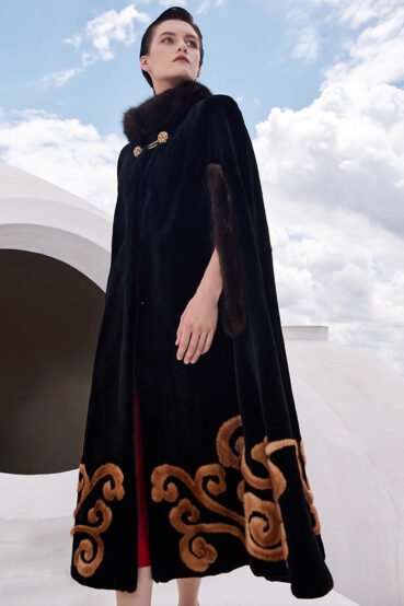 original “opulent elegance” mink fur coat for women — extra long length, oversized shawl collar, heavy craftsmanship fur outerwear