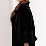 original sable collar imported mink fur coat for women — purple label mink fleece winter fur coat