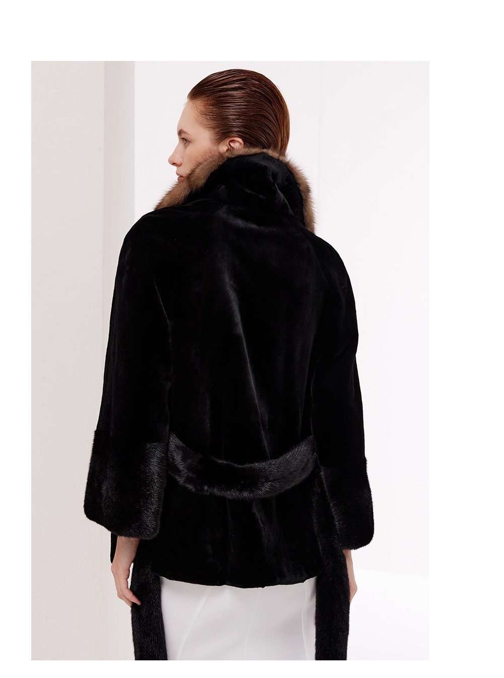 original sable collar imported mink fur coat for women — purple label mink fleece winter fur coat