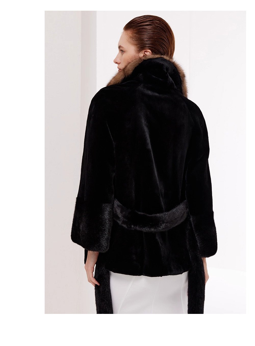 original sable collar imported mink fur coat for women — purple label mink fleece winter fur coat