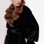 original sable collar imported mink fur coat for women — purple label mink fleece winter fur coat