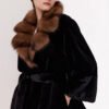original sable collar imported mink fur coat for women — purple label mink fleece winter fur coat