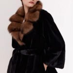 original sable collar imported mink fur coat for women — purple label mink fleece winter fur coat
