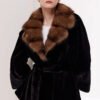 original sable collar imported mink fur coat for women — purple label mink fleece winter fur coat
