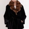 original sable collar imported mink fur coat for women — purple label mink fleece winter fur coat