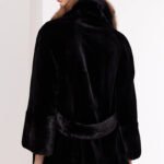 original sable collar imported mink fur coat for women — purple label mink fleece winter fur coat