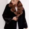 original sable collar imported mink fur coat for women — purple label mink fleece winter fur coat