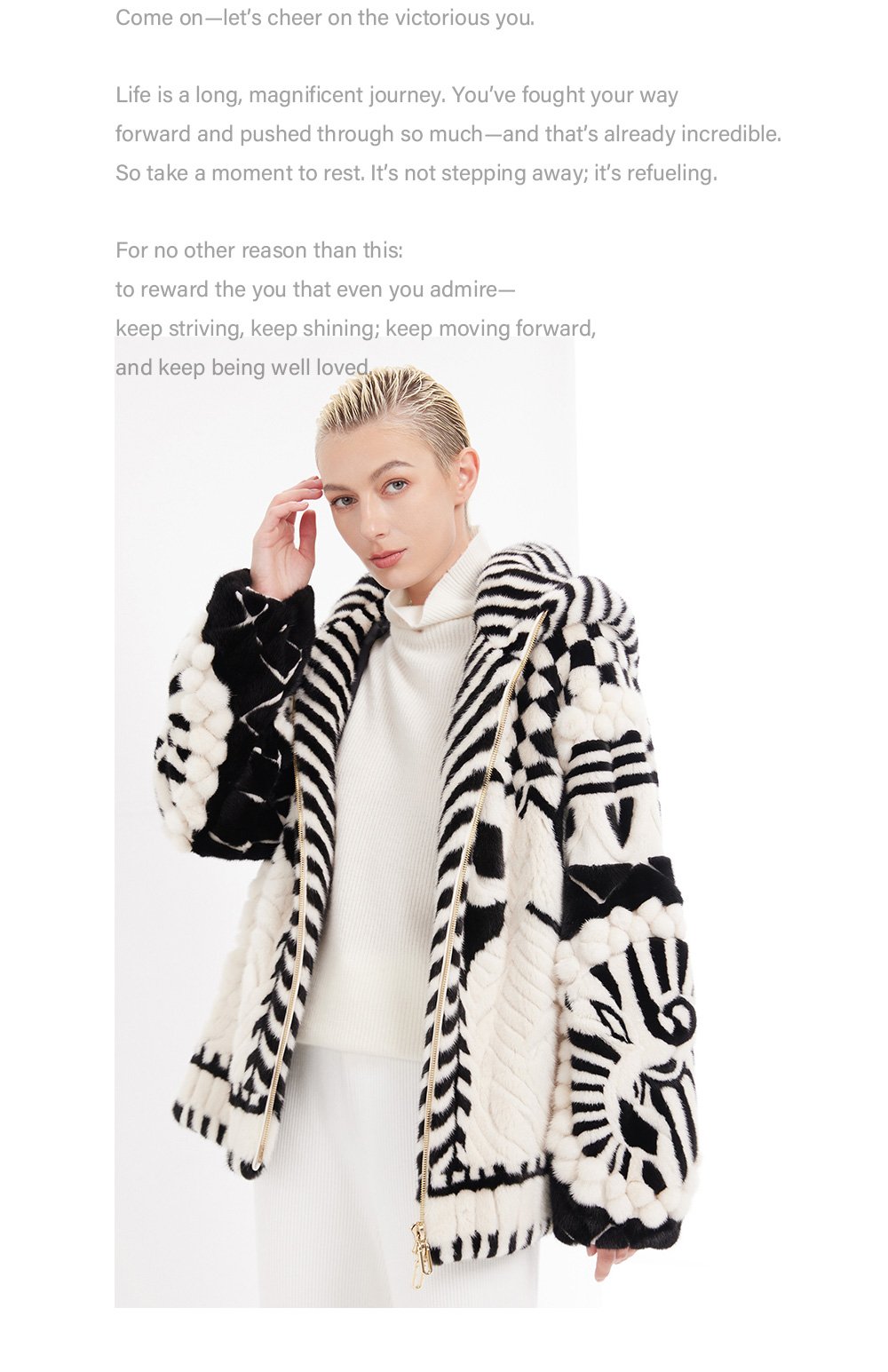 original handcrafted concept coat — new winter hooded fur jacket for women, youthful imported mink fur coat