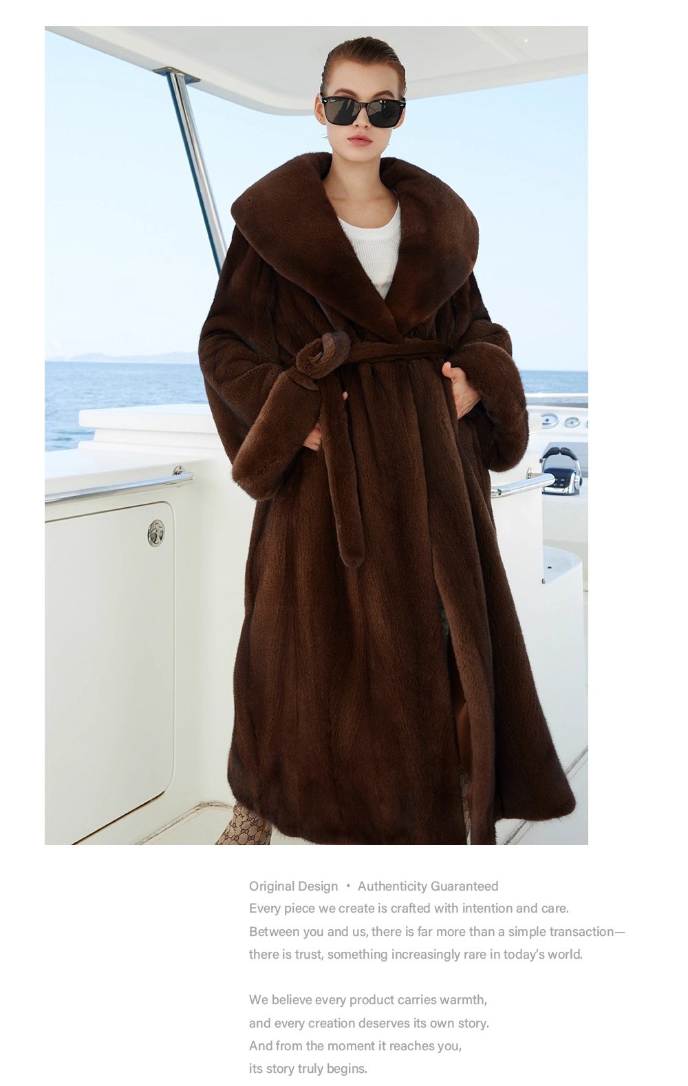 original imported mink fur coat for women — long vintage tone style, fashion winter new arrival