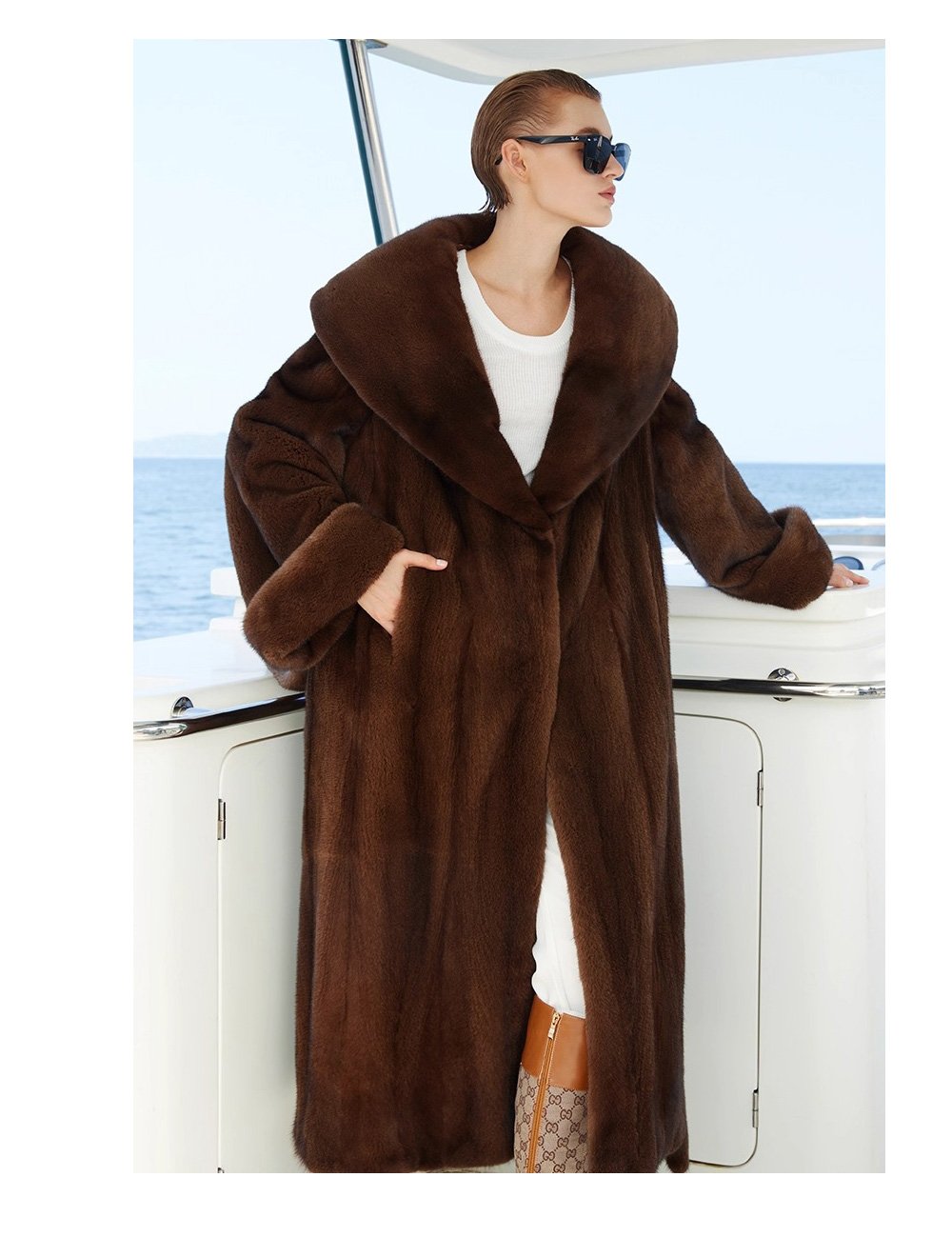 original imported mink fur coat for women — long vintage tone style, fashion winter new arrival