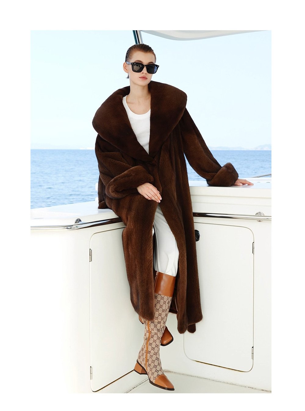 original imported mink fur coat for women — long vintage tone style, fashion winter new arrival