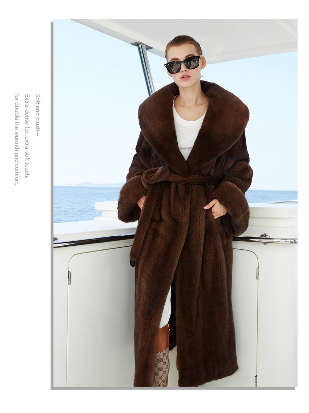 original imported mink fur coat for women — long vintage tone style, fashion winter new arrival