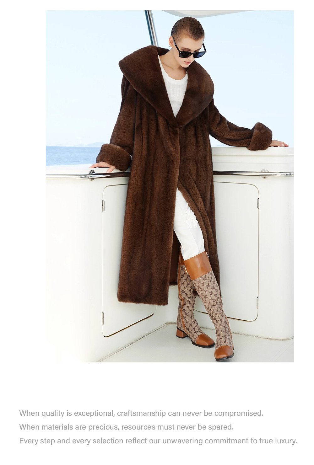 original imported mink fur coat for women — long vintage tone style, fashion winter new arrival