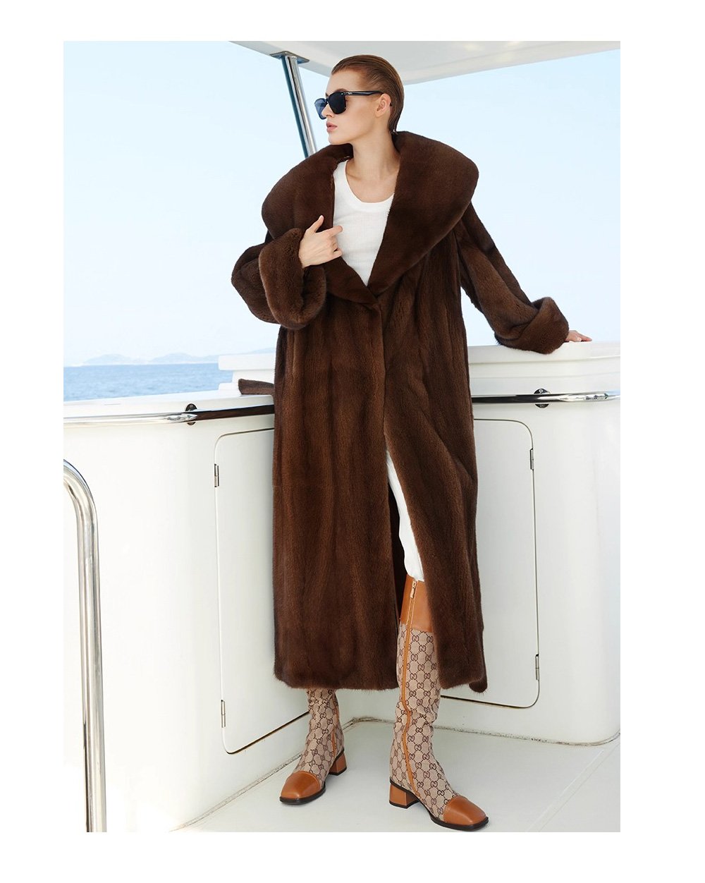 original imported mink fur coat for women — long vintage tone style, fashion winter new arrival