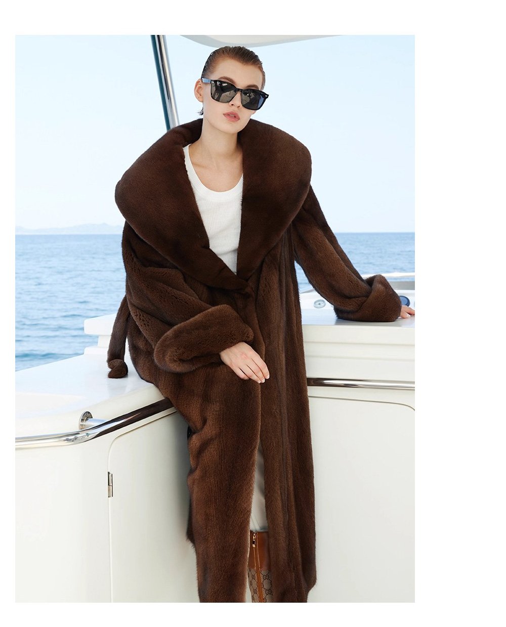 original imported mink fur coat for women — long vintage tone style, fashion winter new arrival
