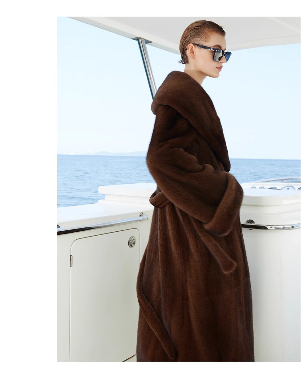 original imported mink fur coat for women — long vintage tone style, fashion winter new arrival