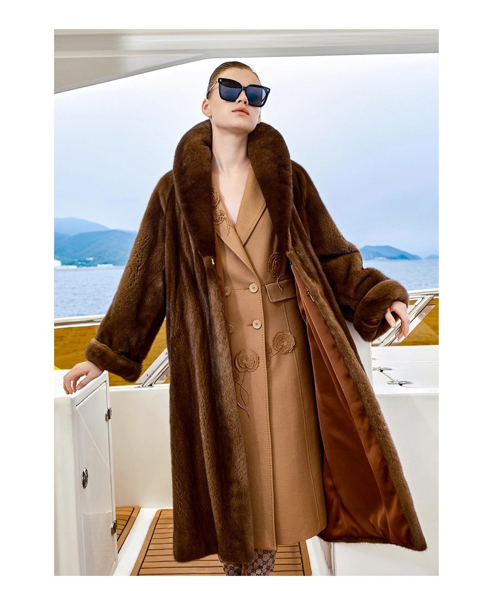 original imported velvet full pelt mink fur coat for women — long winter coat, 2025 collection