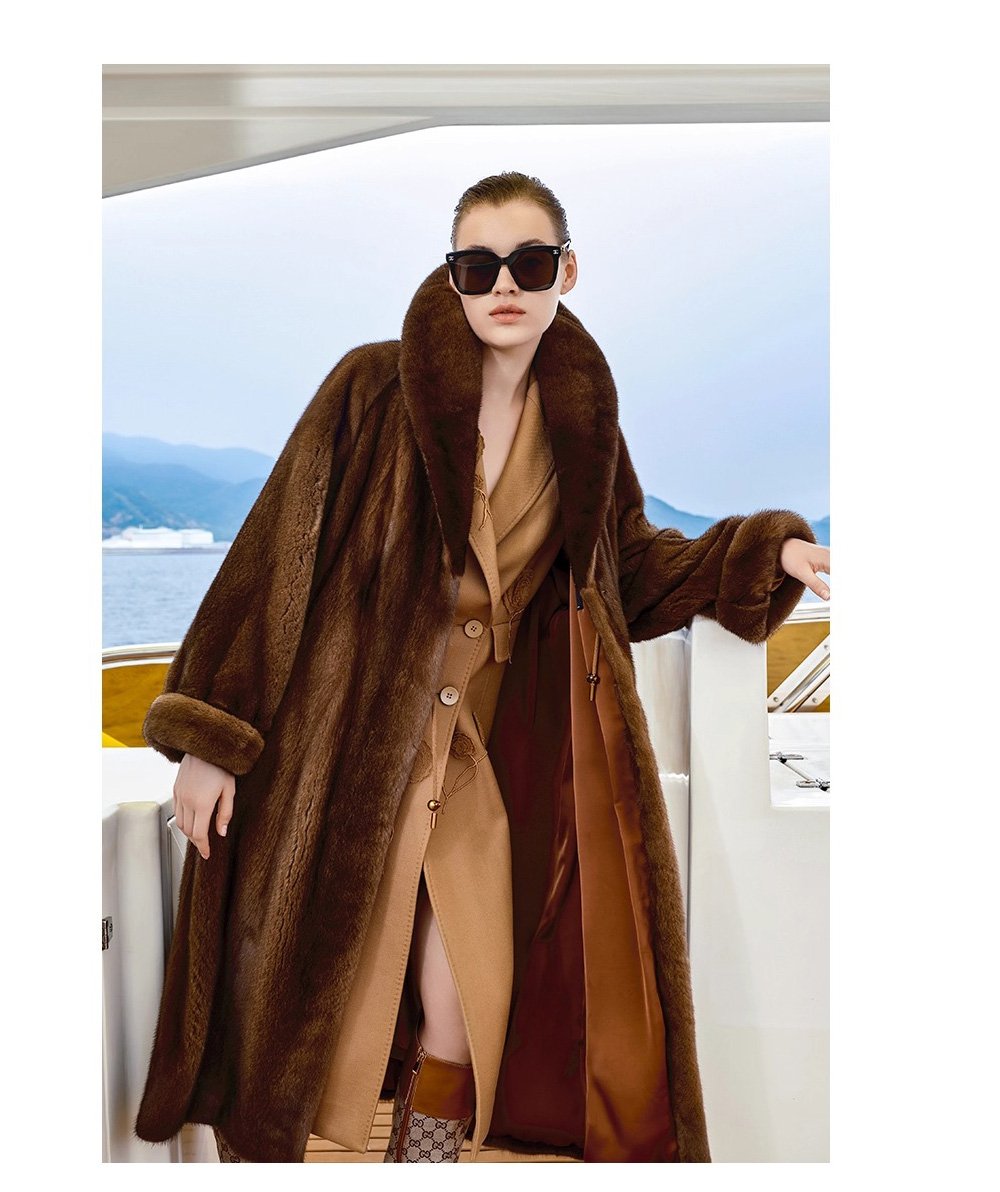 original imported velvet full pelt mink fur coat for women — long winter coat, 2025 collection