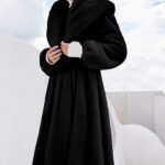 women's natural color full pelt mink fur coat — over knee long, fashionable & youthful winter outerwear